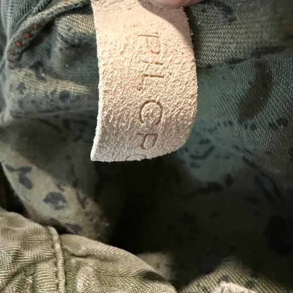 Pilcro Anthropologie Lyocell Utility Shirt Dress, Olive Green, Ruffle Hem, XL - Picture 8 of 9